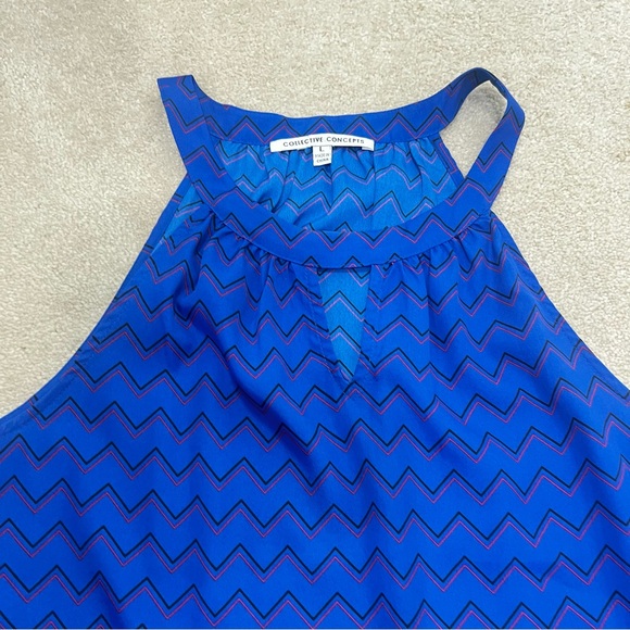 Collective concepts blue camisole blouse, size L - Picture 3 of 6